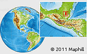 Physical Location Map of Flores, within the entire country
