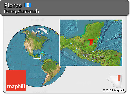 Satellite Location Map of Flores