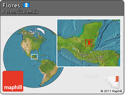 Satellite Location Map of Flores