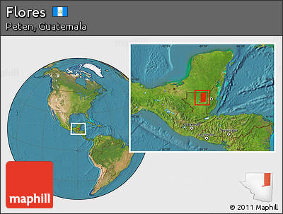 Satellite Location Map of Flores