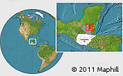 Satellite Location Map of Flores, highlighted country, highlighted parent region