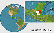 Satellite Location Map of Flores, highlighted parent region