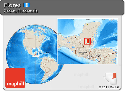 Shaded Relief Location Map of Flores