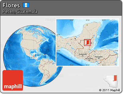 Shaded Relief Location Map of Flores