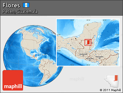 Shaded Relief Location Map of Flores