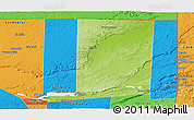 Physical Panoramic Map of Flores, political outside