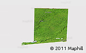 Satellite Panoramic Map of Flores, cropped outside