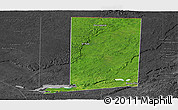 Satellite Panoramic Map of Flores, darken, desaturated