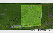 Satellite Panoramic Map of Flores, darken