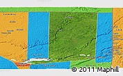 Satellite Panoramic Map of Flores, political outside