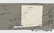 Shaded Relief Panoramic Map of Flores, darken