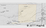 Shaded Relief Panoramic Map of Flores, desaturated