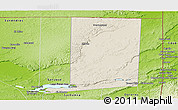 Shaded Relief Panoramic Map of Flores, physical outside