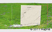 Shaded Relief Panoramic Map of Flores, satellite outside