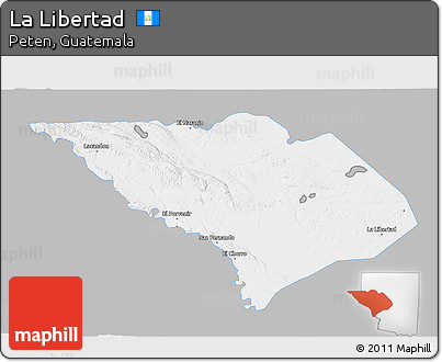 Gray 3D Map of La Libertad, single color outside