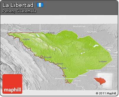 Physical 3D Map of La Libertad, lighten, desaturated