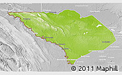Physical 3D Map of La Libertad, lighten, desaturated