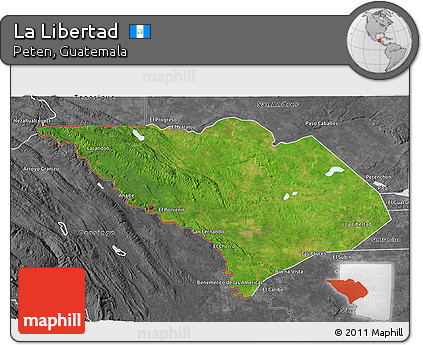 Satellite 3D Map of La Libertad, desaturated