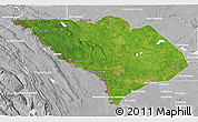 Satellite 3D Map of La Libertad, lighten, desaturated