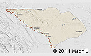 Shaded Relief 3D Map of La Libertad, lighten, desaturated