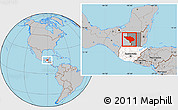 Gray Location Map of La Libertad, highlighted country, highlighted parent region