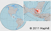 Gray Location Map of La Libertad, highlighted parent region, hill shading