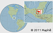 Savanna Style Location Map of La Libertad, highlighted parent region, hill shading