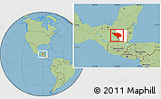 Savanna Style Location Map of La Libertad, highlighted parent region