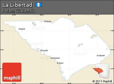 Classic Style Simple Map of La Libertad, single color outside
