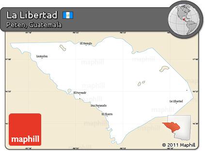 Classic Style Simple Map of La Libertad, single color outside