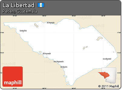 Classic Style Simple Map of La Libertad, single color outside