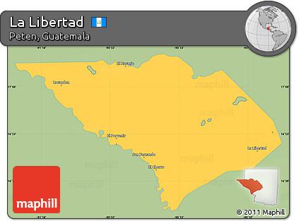 Savanna Style Simple Map of La Libertad, single color outside