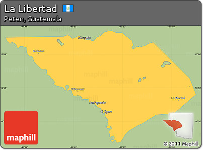 Savanna Style Simple Map of La Libertad, single color outside