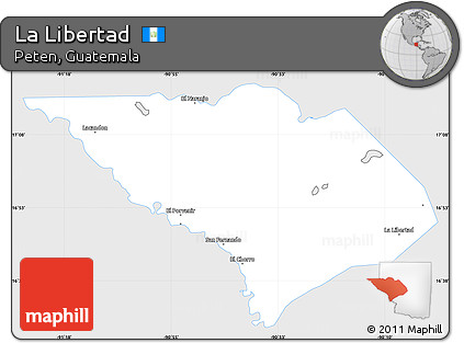 Silver Style Simple Map of La Libertad, single color outside