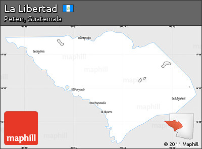 Silver Style Simple Map of La Libertad, single color outside