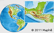 Physical Location Map of Lago Peten Itza