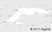 Silver Style Simple Map of Lago Peten Itza