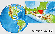 Physical Location Map of Peten, highlighted country