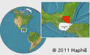 Satellite Location Map of Peten, highlighted country