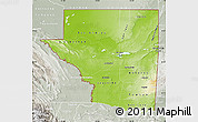 Physical Map of Peten, lighten, semi-desaturated