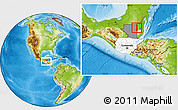 Physical Location Map of Melchor de Menco, highlighted country, highlighted parent region, within the entire country