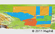 Political Panoramic Map of Peten, physical outside