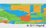 Political Panoramic Map of Peten, political shades outside