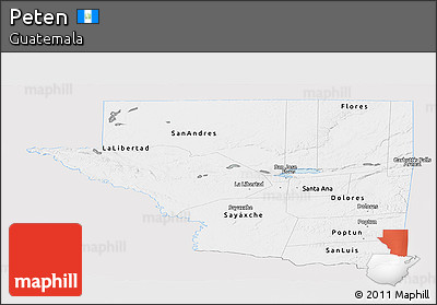 Silver Style Panoramic Map of Peten, single color outside