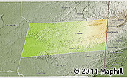 Physical 3D Map of Poptun, semi-desaturated