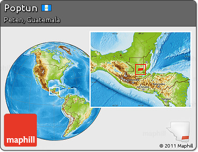 Physical Location Map of Poptun