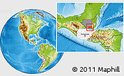 Physical Location Map of Poptun, highlighted country, highlighted parent region