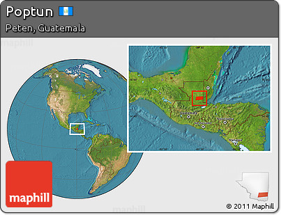 Satellite Location Map of Poptun