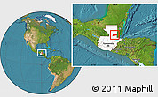 Satellite Location Map of Poptun, highlighted country