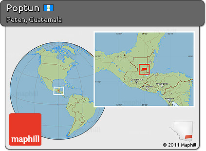 Savanna Style Location Map of Poptun